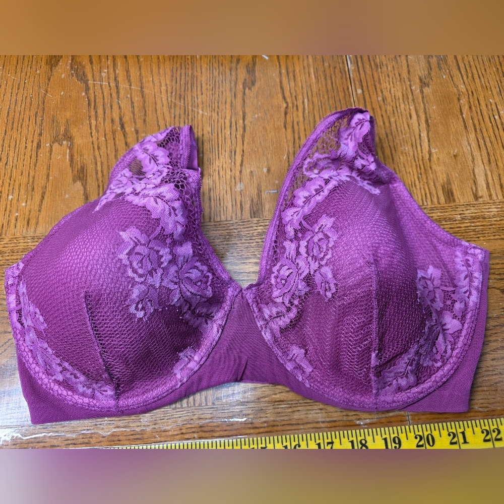 Modern Movement 38G Bra Magenta Haze Plunge Underwire Back Closure